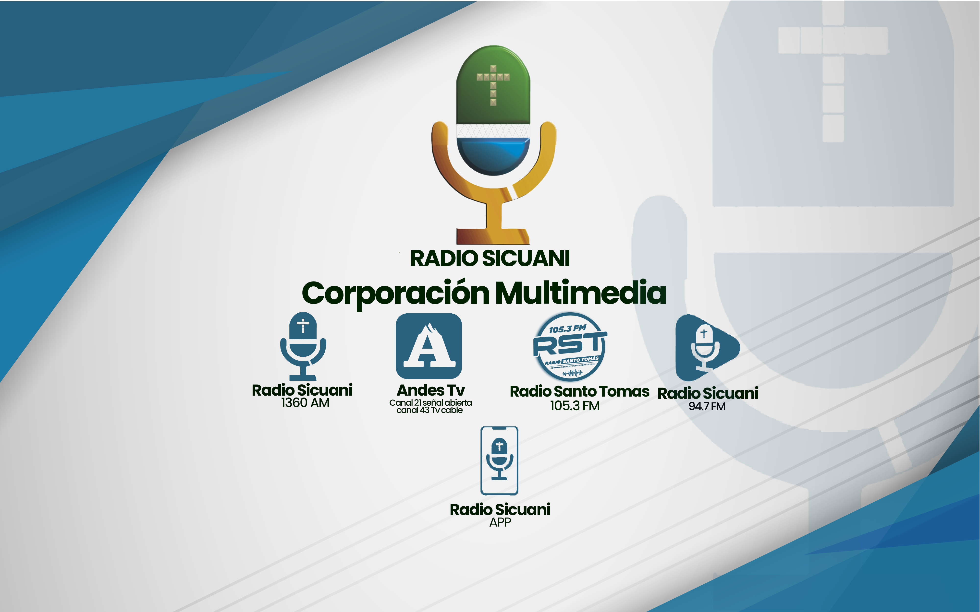 Portada de Radio Sicuani Corporación Multimedia con su identidad visual y paisaje de Sicuani